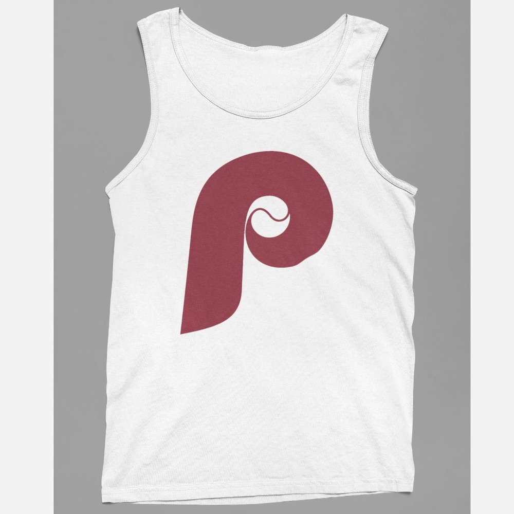 NEW Philadelphia Phillies 80’s P Retro Logo Tank Top WHITE